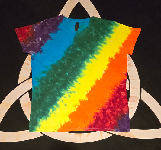 Rainbow dye - Woman's V-neck diagonal #67