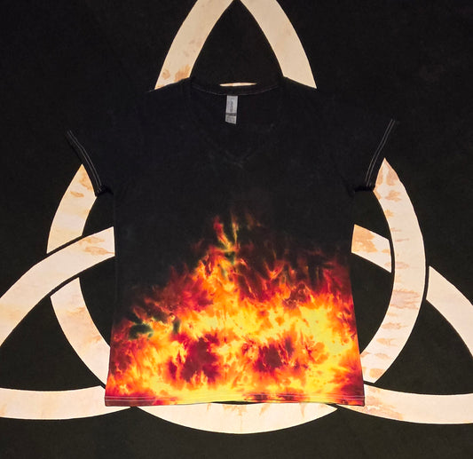 Women's V neck Fire Dye #30